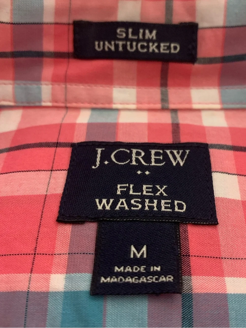J CREW Slim Untucked Flex Washed Plaid Shirt